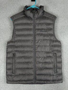 Marmot 700 Fill Down Vest Men's Small Pitch Gray Packable Full Zip M71670